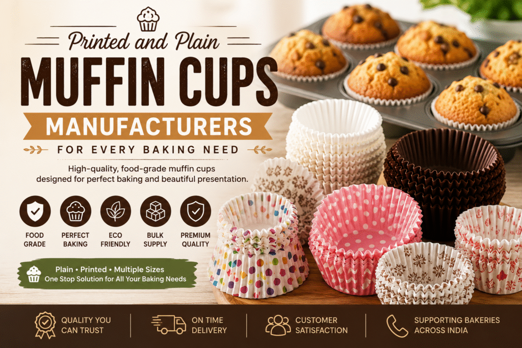 Every bakery has its style, special products and customer preferences. The presentation of goods plays a big role in making a lasting impression along with delicious recipes and quality ingredients. One simple product that makes both functionality and appearance better is the muffin cup. Whether you're baking muffins, colorful cupcakes, brownies or festive treats choosing a trusted printed and plain muffin cups manufacturer ensures you get high-quality baking solutions that meet your business needs. From bakeries to large commercial food manufacturers reliable muffin cups make everyday baking more efficient and professional. ## Why Muffin Cups Are Essential for Every Bakery Muffin cups do more than just hold batter. They make the baking process simpler while helping businesses keep hygiene and product quality consistent. Quality muffin cups help: * Prevent baked goods from sticking to trays * Keep the shape of cupcakes and muffins * Reduce cleanup after baking * Improve food hygiene during handling * Make bakery products look better For businesses producing baked goods every day these benefits improve both productivity and customer satisfaction. ## Plain Muffin Cups – Perfect for Baking Plain muffin cups are the preferred choice for many bakeries because of their versatility and professional look. They are ideal for: * bakery production * Muffins * Cupcakes * Brownies * Mini cakes * Home baking Their design lets the baked products stand out while providing excellent baking performance. ### Benefits of Plain Muffin Cups * Simple and elegant appearance * Suitable for all bakery products * Food-grade and safe for baking * Heat and grease resistant * Available in sizes These qualities make plain muffin cups a practical choice for commercial baking. ## Printed Muffin Cups – Add Style to Every Bake Printed muffin cups are perfect for businesses that want to create a presentation and leave a memorable impression on customers. They are commonly used for: * Birthday cupcakes * Wedding desserts * Festival collections * Premium bakery products * Gift boxes * promotions Beautiful printed designs instantly enhance the visual appeal of baked goods without adding extra effort. ### Benefits of Printed Muffin Cups * presentation * Professional appearance * Better customer experience * Suitable for branding and themed collections * Available in colors and patterns For bakeries looking to stand out printed muffin cups offer the perfect finishing touch. ## Food-Grade Materials for Safe Baking Food safety is a priority for every bakery and food business. High-quality muffin cups are made using food-grade paper that's safe for direct contact with baked products. Quality muffin cups should provide: * Food-grade safety * Heat resistance * Grease resistance * paper quality * Reliable baking performance These features ensure results while maintaining hygiene standards. ## Why Choose a Manufacturer? Working with a manufacturer offers several advantages beyond product quality. ### Consistent Manufacturing Reliable manufacturers maintain quality standards so every batch of muffin cups performs consistently. ### Bulk Supply Commercial bakeries require quantities of muffin cups. Experienced manufacturers can fulfill orders without compromising quality. ### Wide Product Range A trusted manufacturer offers: * muffin cups * Printed muffin cups * Multiple sizes * Custom printing options * Eco-friendly alternatives This allows bakeries to choose products that match their specific requirements. ### Reliable Delivery Timely deliveries help bakeries maintain production schedules without worrying about stock shortages. ## Sunshine Industrial Corporation – Your Trusted Manufacturing Partner For businesses looking for premium baking accessories Sunshine Industrial Corporation is a trusted name in the industry. With years of manufacturing expertise the company supplies: * Food-grade muffin cups * Plain muffin cups * Printed muffin cups * Multiple size options * Bulk supplies for bakeries * Eco-friendly baking solutions * Reliable delivery across India Their commitment to quality and customer satisfaction has made them a preferred partner for bakeries, cafés, hotels, catering businesses and food manufacturers. ## Supporting Every Baking Business Whether you're operating a neighborhood bakery or managing a large commercial production unit choosing the right muffin cups manufacturer helps improve efficiency and product quality. Reliable muffin cups support: * Consistent baking results * Faster production * product presentation * Reduced product waste * Increased customer satisfaction With dependable supplies businesses can focus on creating delicious baked goods while confidently meeting customer demand. ## Choosing printed and plain muffin cups manufacturers for every baking need is a decision for bakeries that value quality, consistency and presentation. High-quality muffin cups improve baking performance maintain food safety and enhance the appearance of baked products. By partnering with manufacturers like Sunshine Industrial Corporation bakeries gain access to premium food-grade muffin cups, reliable bulk supply and professional service that supports long-term business growth. Whether you need muffin cups for everyday baking or printed designs, for premium collections investing in the right manufacturer helps your bakery deliver exceptional products every time.
